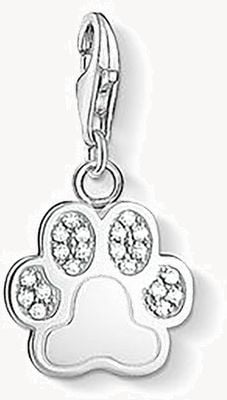 Thomas Sabo Paw Charm - 925 Sterling Silver, White Zirconia 1339-051-14