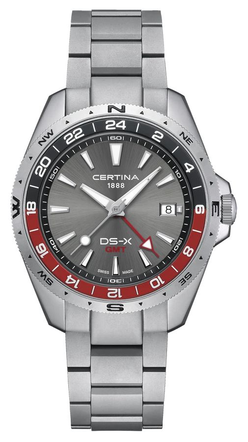 Certina Ds-x Quarz GMT (41 mm) graues Zifferblatt / uhr-image-200507