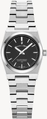 Jacques Du Manoir Horizon Three-Hand Quartz (25mm) Black Dial / Stainless Steel Bracelet JWL05601