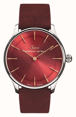 Sinn 1739 Römerberg Limited Edition (39mm) Crimson Red Sunburst Dial / Burgundy Alcantara Strap 1739.015