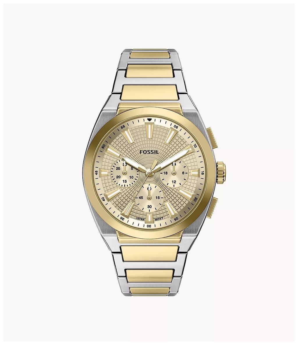 Fossil Everett 44 mm chronographe acier inoxydable bicolore montre