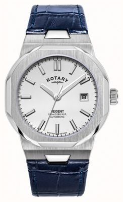 Rotary Sport Regent Automatic (40mm) Silver Dial / Blue Leather Strap GS05410/02
