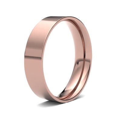 James Moore Wedding Rings | 18ct Rose Gold | 5mm | Light | Flat Court | AG_5GLE-18R