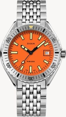 DOXA SUB 200 Professional (42mm) Orange Iconic Dial / Stainless Steel Rice-Grain Bracelet 796.10.351.10