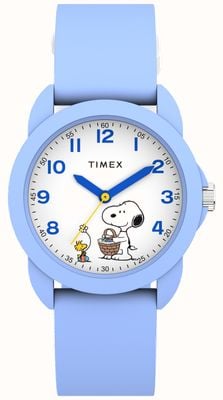 Timex Детские часы X Peanuts Spring (30 мм), белый циферблат / светло-голубой силиконовый ремешок TW2Y51100