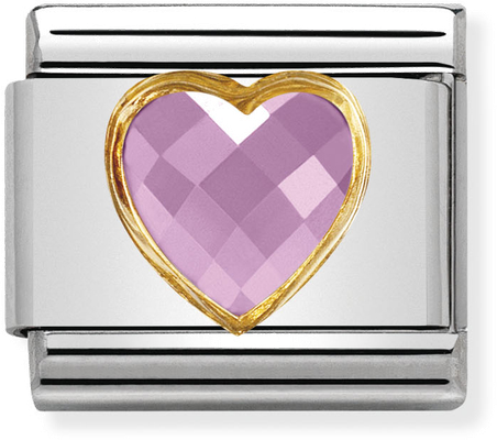 Nomination Classic Heart 18ct Gold & Steel Charm 030610/003