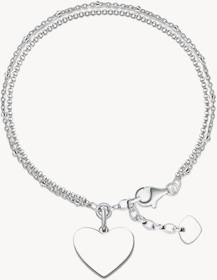 Thomas Sabo Double Row Engravable Bracelet Heart Silver LBA0102-001-12-L19,5V
