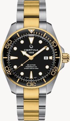 Certina Ds Action Diver 43 mm Powermatic 80 schwarzes Ton-Ton-Armband C0326072205100