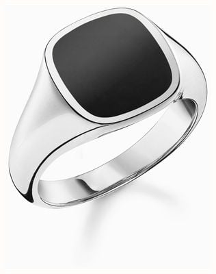 Thomas Sabo Classic Black Ring | Sterling Silver | Onyx | EU 62 (UK T 1/2 - U) TR2332-024-11-62