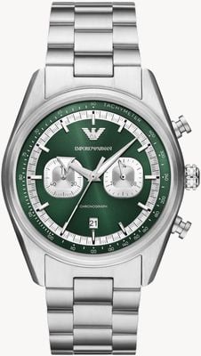 Emporio Armani Men's (42mm) Green Chronograph Dial / Stainless Steel Bracelet AR11637