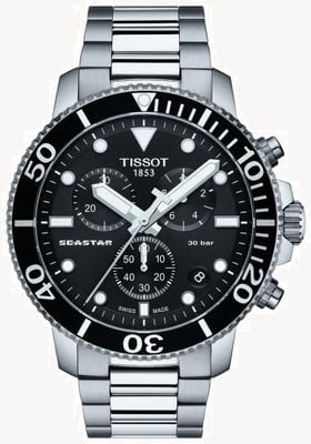 Tissot Herenhorloge Seastar 1000 quartz chronograaf zwart/roestvrij staal T1204171105100
