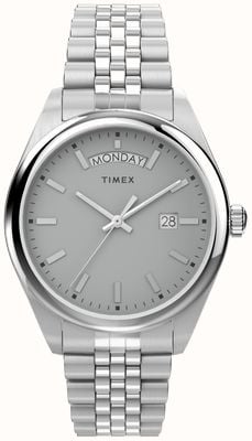 Timex Herenlegacy (41 mm) grijze wijzerplaat / roestvrijstalen armband TW2V67900