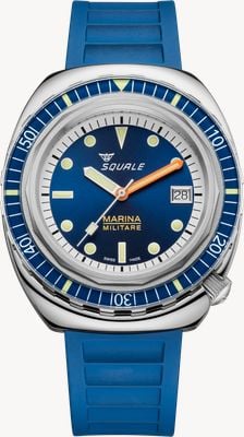 Squale 2001 Marina Militare Limited Edition (41.5mm) Sunray Blue Dial / Blue Rubber Strap + Bracelet Watch 2001MARINA.RBL