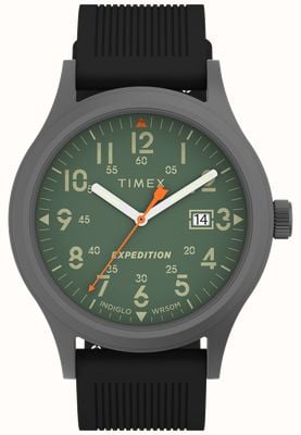 Timex Expedition Scout (40 mm) mostrador verde / pulseira de borracha preta TW4B30200