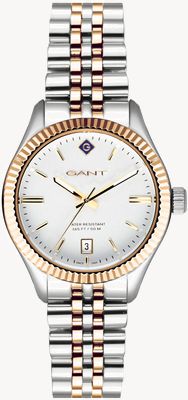 GANT Mostrador branco Sussex (34 mm) / aço inoxidável pvd de dois tons G136009