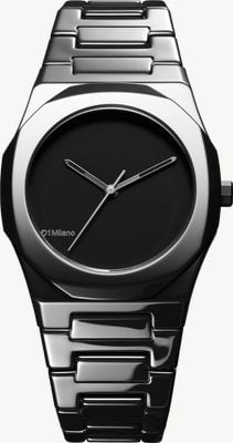 D1 Milano Ceramica Pure Black (37 mm), mattschwarzes Zifferblatt / schwarzes Keramikarmband CEBU01