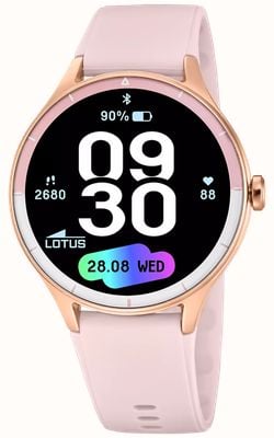Lotus Smartime léve Smartwatch der 2. Generation (43,5 mm) mit Digitalanzeige und rosa Kautschukarmband 50201/1