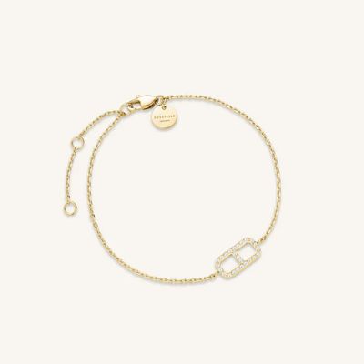 Rosefield Jewellery Fine Octagon Crystal Gold Plated Bracelet JBOCG-J1184