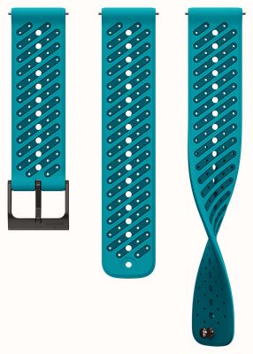 Suunto Bracelet en silicone bleu à 8 vagues pour montre de sport - 22 mm (tailles S et M) - bracelet seul SS051244000