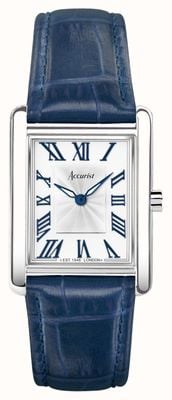 Accurist Rectangle Womens | White Dial | Blue Leather Strap 71002