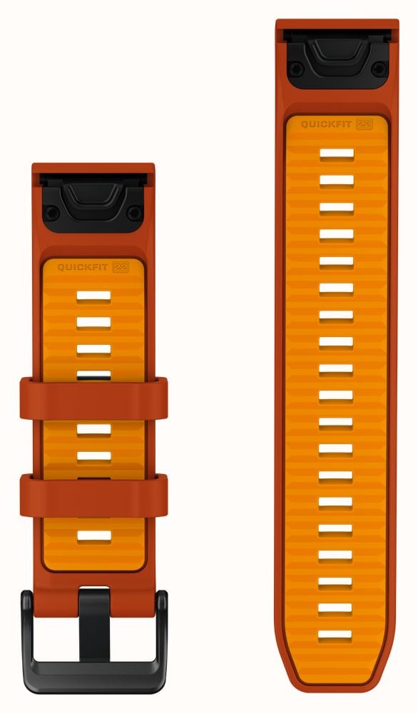 Garmin QuickFit Bands (22mm) Autumn Orange/Spark Orange Silicone with Black Hardware - Strap Only 010-14507-03 - alternate view 2