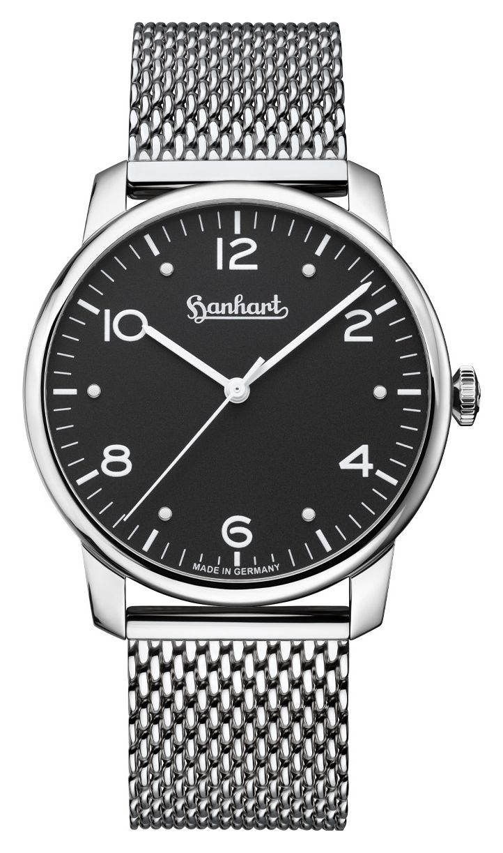 Hanhart Pioneer Silva (38,5 mm), cadran noir, montre