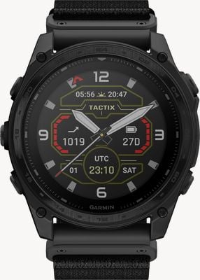 Garmin Tactix 8 51 mm Solar-Saphir-Taktik-Smartwatch – taktisches schwarzes Nylon + schwarzes Silikon 010-03407-01