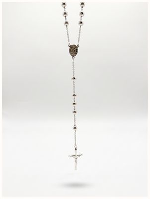 James Moore & Co Silver Rosary Bead Cross Necklaces J34665