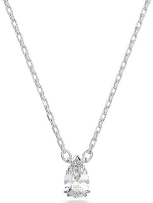 Swarovski Stilla pendant, Pear cut, White, Rhodium plated 5636708