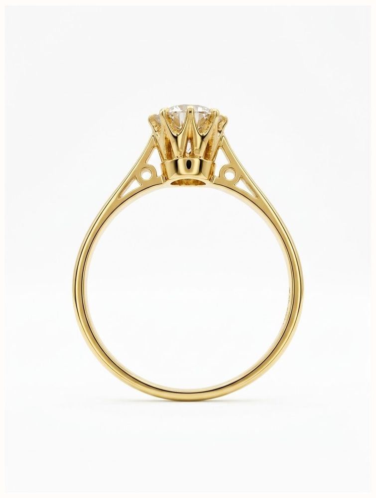 James Moore & Co Pre-Owned 18ct Yellow Gold 0.92ct Round Brilliant Cut Solitare Ring J63131 - vista alternativa 3