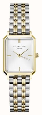 Rosefield Octagon XS - Gift Set (19.5mm) White Dial / Two-Tone Stainless Steel Bracelet OWDSG-X279