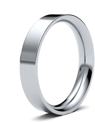 James Moore Wedding Rings | 9ct White Gold | 4mm | Heavy | Flat Court | AG_4LHE-9W