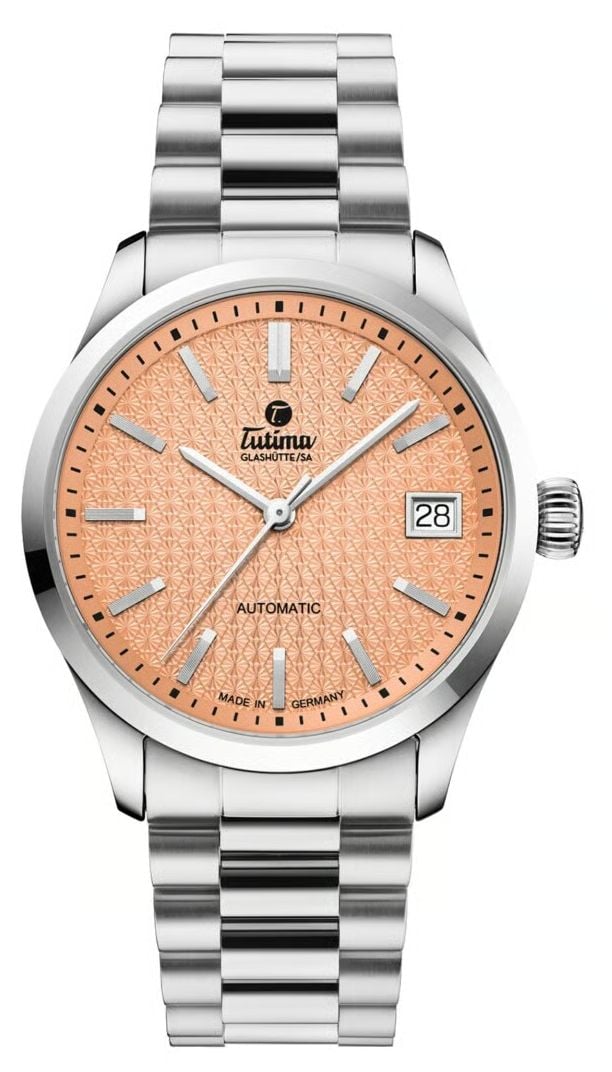 Tutima Glash&Atilde;tte Sky Automatic 34mm Peach Fuzz Dial  Watch