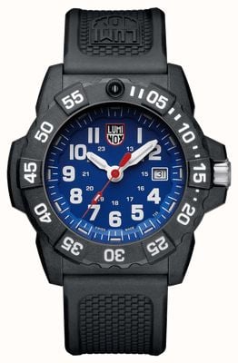 Luminox Herren-Armbanduhr Navy Seal 3500 mit blauem PU-Zifferblatt und schwarzem Armband XS.3503.F