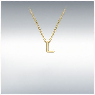 IBB 9ct Yellow Gold Fine Initial Necklace L 1.19.0161