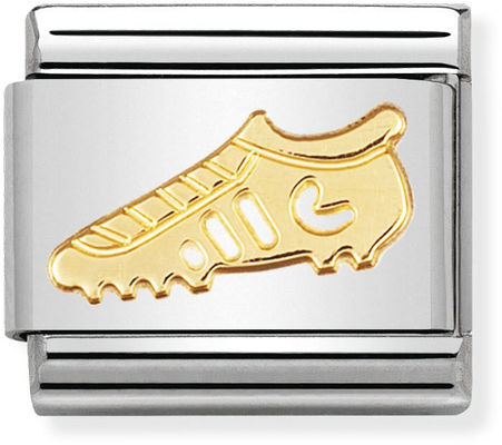 Nomination Classic Football Boot 18ct Gold & Steel Charm 030106/04