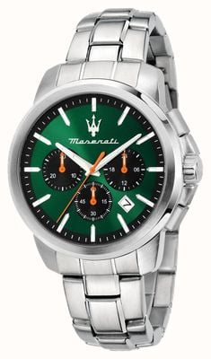 Maserati Successo Quartz Chronograph (42mm) Green Dial / Stainless Steel Bracelet R8873621043