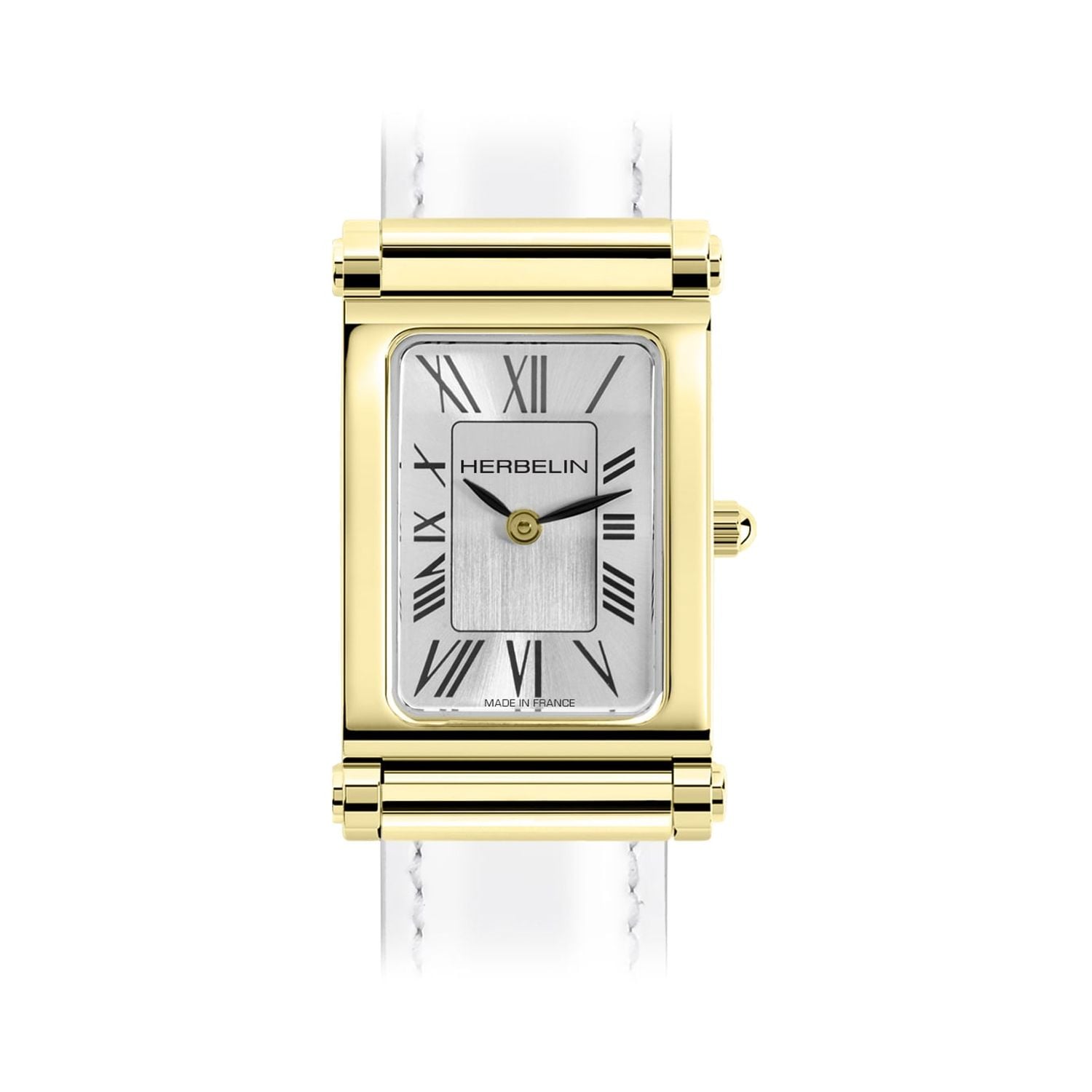 Herbelin Antar&Atilde;s Case  Silver Dial  Gold PVD Steel Watch