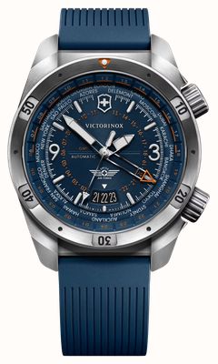 Victorinox Air Pro Automatic GMT (43 mm) quadrante blu / cinturino in gomma blu 242003