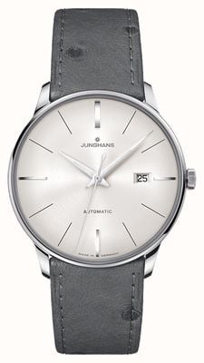 Junghans Meister Automatic (40.4mm) Grey Dial / Grey Ostrich Leather Strap 27/4416.02