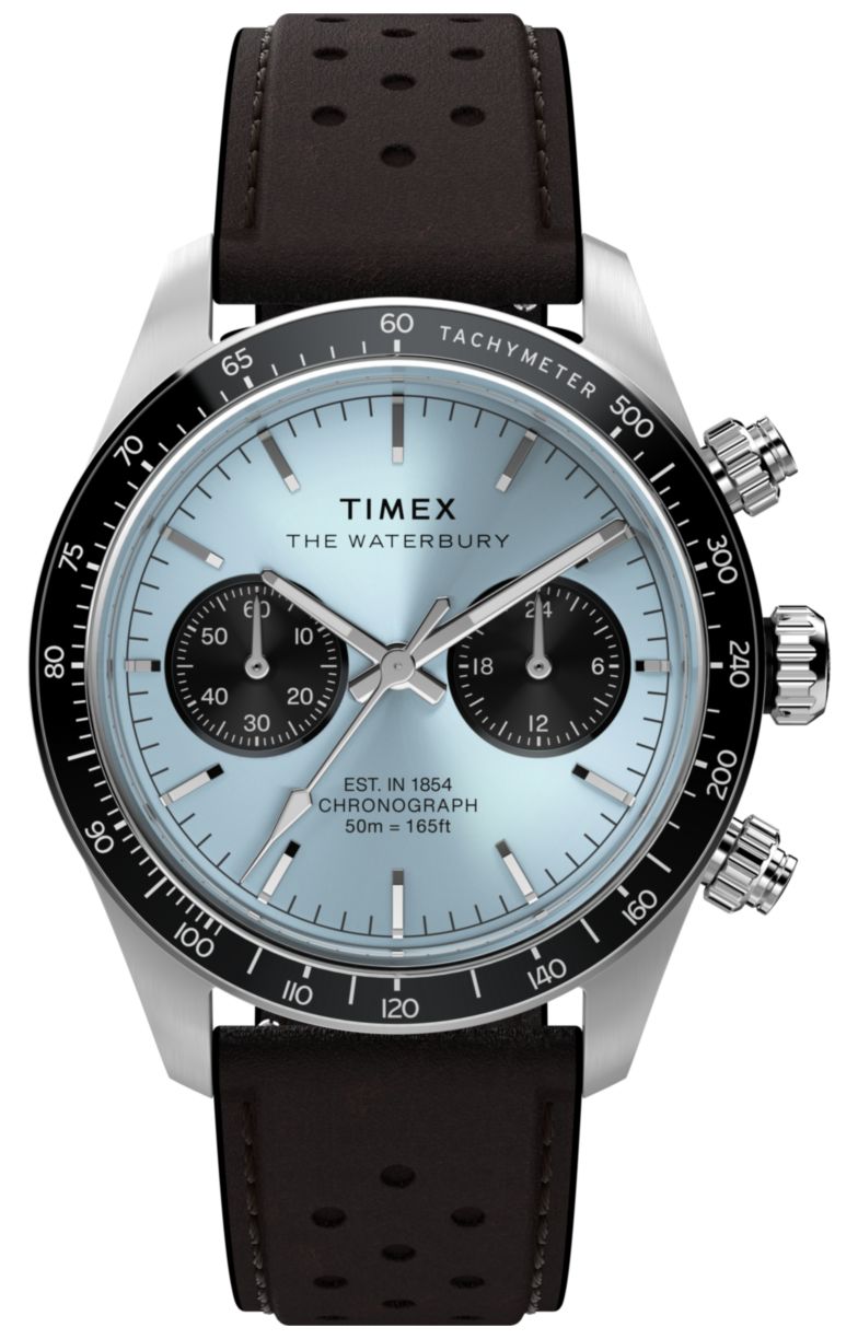 Timex Chronographe Waterbury Heritage (39 mm), cadran bleu montre