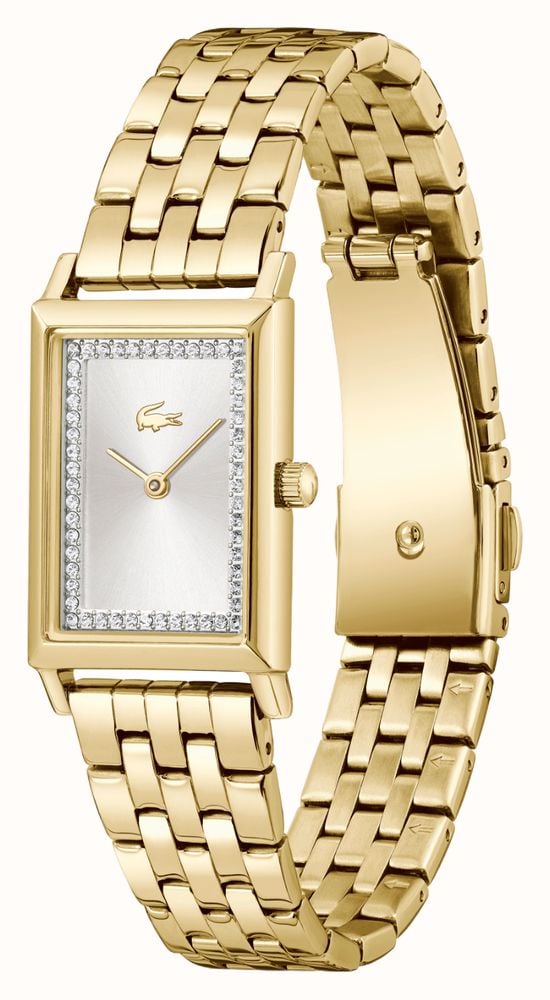 Lacoste Catherine Quartz (20.7x28.3mm) Silver Sunray Dial / Gold PVD Stainless Steel Bracelet 2001486 - vista alternativa 2