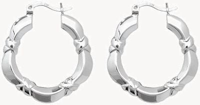 Fancy Creole Silver Earrings G5882