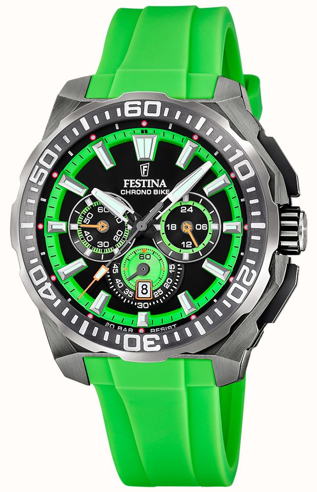 Festina Chrono Bike 2025 Neon Green Black Dial Neon