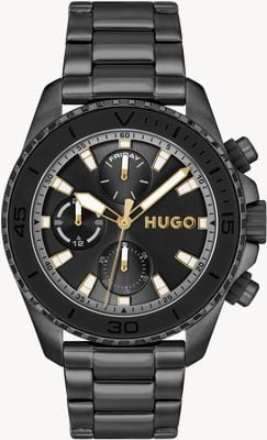 HUGO #dive (44 mm) cadran noir / bracelet en acier inoxydable PVD noir 1530431