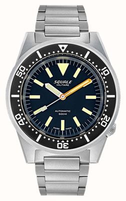 Squale 1521 Militaire Blasted (42mm) Black Dial / Blasted Stainless Steel Bracelet 1521MILBL.SQ20S