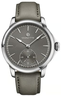 Tutima Glashütte Patria Small-Second Manual Winding (41mm) Graphite Grey Décor Dial / Grey Sheepskin Strap 6612-03