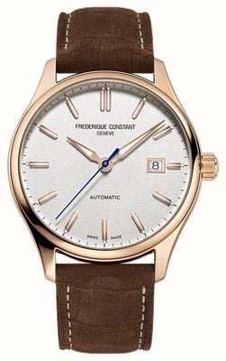Frederique Constant Classics Index Automatic (40mm) Silver Matt Dial / Brown Leather Strap FC-303NV5B4