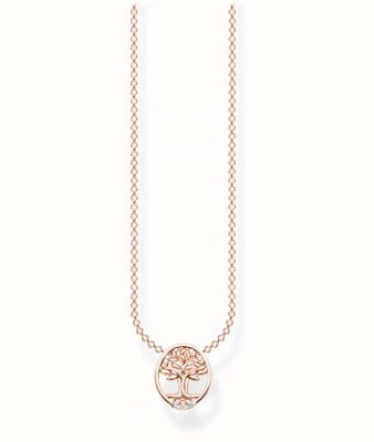 Thomas Sabo Rose Gold Plated Crystal Set Tree of Life Necklace SCKE150329