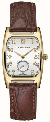 Hamilton American classic boulton quartz *indiana jones - 2023* (27mm) cadran blanc / cuir de veau marron H13431553